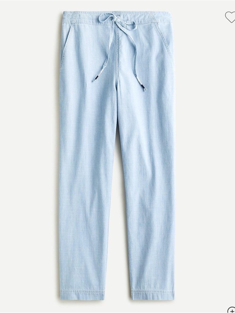 J. Crew NWOT❗️Tie-waist seaside pant in chambray
